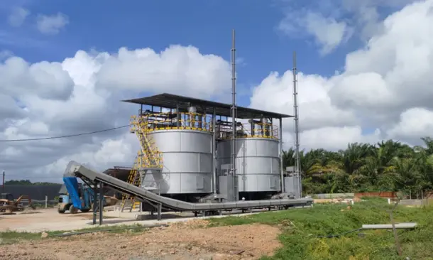 Fertilizer fermentation tank at an agricultural site